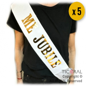 BANDA ME JUBILE METALIZADO ORO x 5 UNIDADES